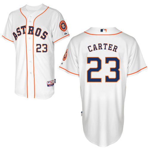 Chris Carter #23 MLB Jersey-Houston Astros Men's Authentic Home White Cool Base Baseball Jersey